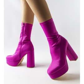 Botines de raso rosa de Glus rosado 2