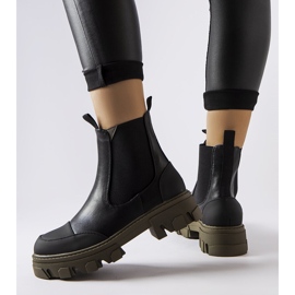 Botas slip-on negras y verdes de Sibyla negro 1