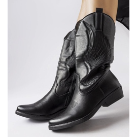 Botas cowboy negras con estampado Olinda negro 1