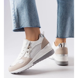 Inna Zapatillas con cuña blancas de Fastello blanco 1