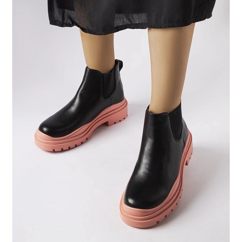 Botines negros sobre plataforma Marinone de colores 1