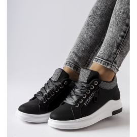 Inna Zapatillas con cuña negras de Birmingham negro 2