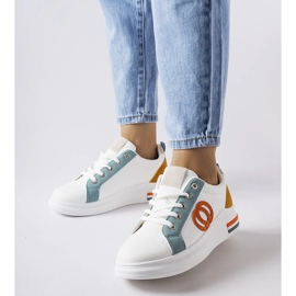 Inna Zapatillas blancas con inserciones de colores de Passaic blanco 1