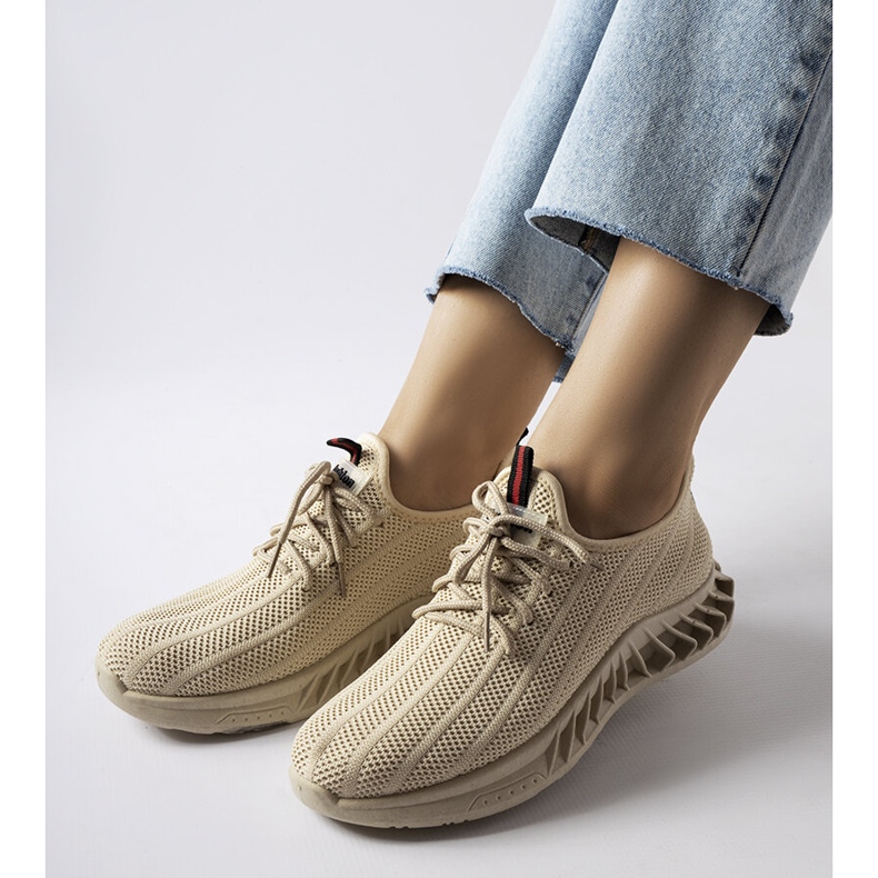 Zapatos sin cordones beige con cordón 1 Zapatos sin cordones beige con cordón 1