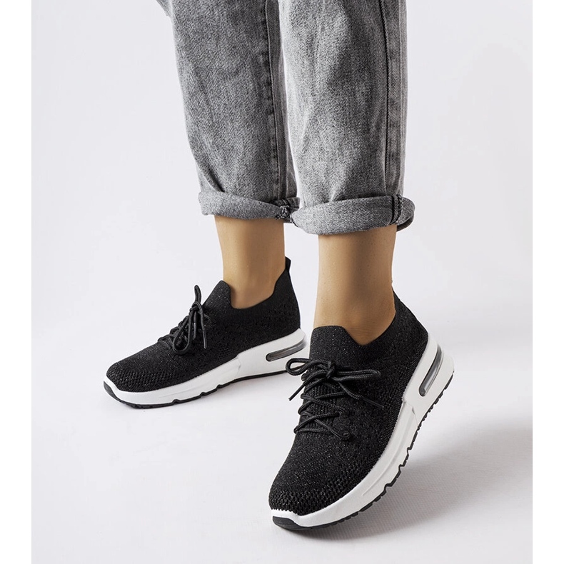 Inna Zapatillas negras decoradas con hilo Randolph brillante. negro 1 Inna Zapatillas negras decoradas con hilo Randolph brillante. negro 1