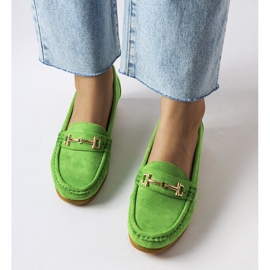 Mocasines con cuña de ante verdes de Canis 2