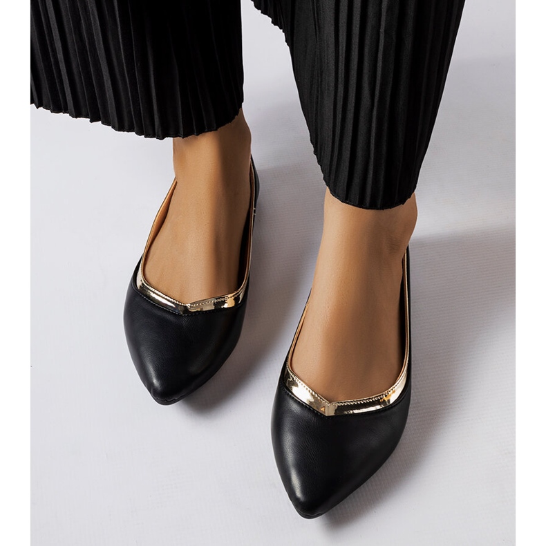 Bailarinas con punta puntiaguda negras de Vittorio negro 1