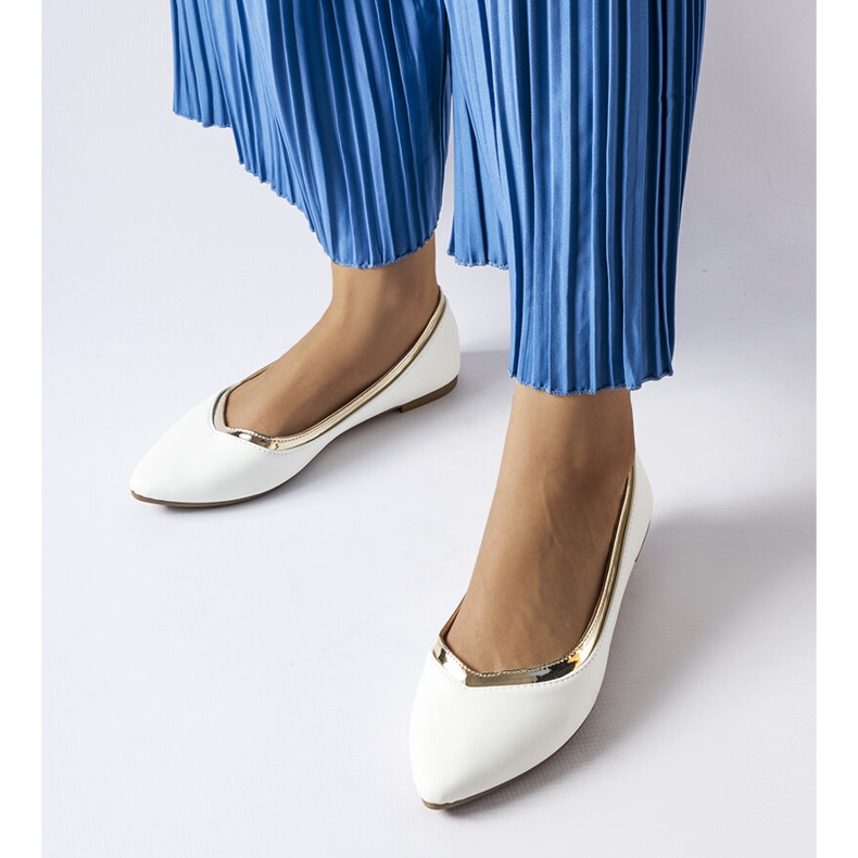 Bailarinas blancas con punta puntiaguda Vittorio blanco 1