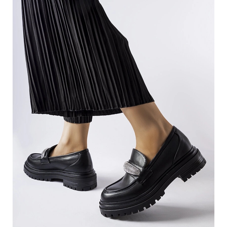 Mocasines negros con pedrería de Hartford 1