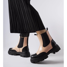 Botas sin cordones en negro y rosa de Albany 1