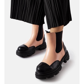 Botas sin cordones en negro y rosa de Albany 2
