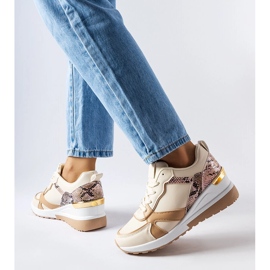 Inna Zapatillas con cuña beige de Leopoldo 1