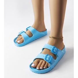 Inna Chanclas de goma azules con hebillas de Eugene 1