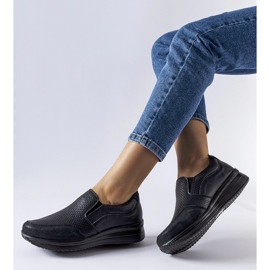 Deportivas cuña Rhéaume caladas negras negro 1