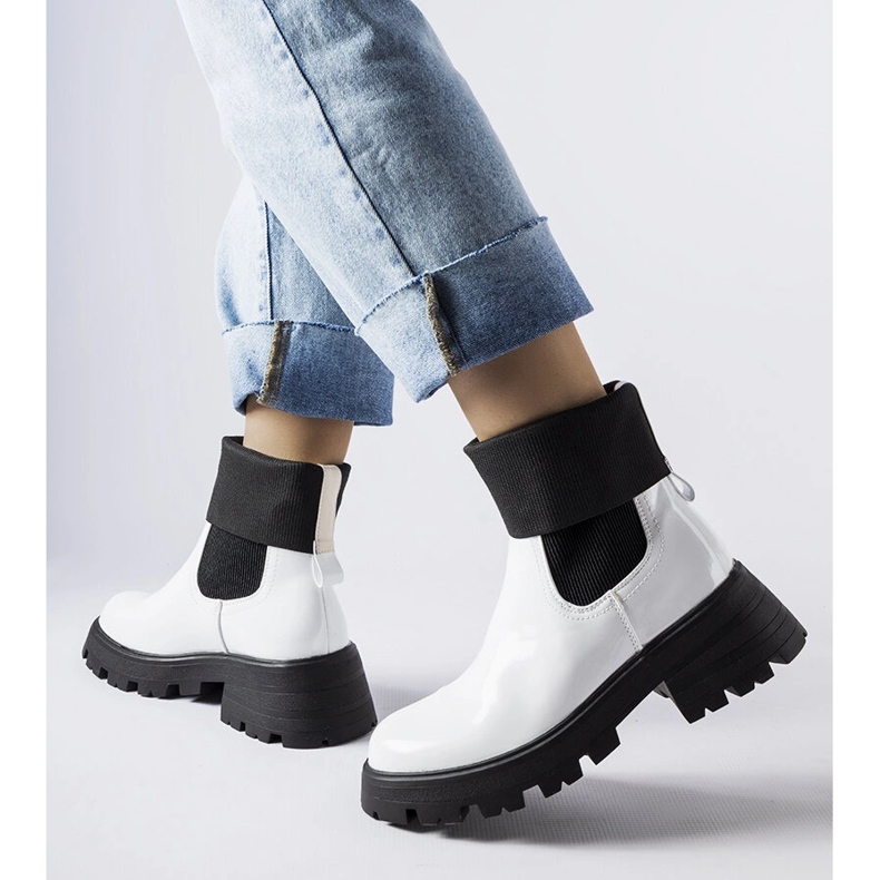 Botas de trabajo sin cordones blancas Breolungi blanco 1