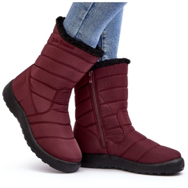 Botas de nieve altas con aislamiento para mujer burdeos Luxina rojo 9
