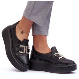 Lewski Shoes Zapatos Mujer Piel con Plataforma Negro Lewski 3398/2 8