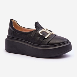 Lewski Shoes Zapatos Mujer Piel con Plataforma Negro Lewski 3398/2 1