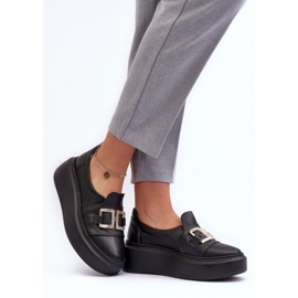 Lewski Shoes Zapatos Mujer Piel con Plataforma Negro Lewski 3398/2 7