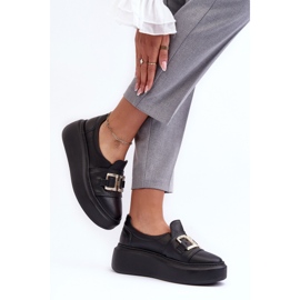Lewski Shoes Zapatos Mujer Piel con Plataforma Negro Lewski 3398/2 3