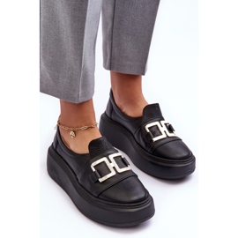 Lewski Shoes Zapatos Mujer Piel con Plataforma Negro Lewski 3398/2 4