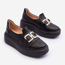 Lewski Shoes Zapatos Mujer Piel con Plataforma Negro Lewski 3398/2 2