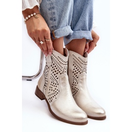 Lewski Shoes Botas Cowboy Mujer Piel Calado Dorado Lewski 3305/2 blanco 9