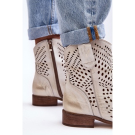 Lewski Shoes Botas Cowboy Mujer Piel Calado Dorado Lewski 3305/2 blanco 6