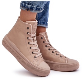 Zapatillas De Mujer Con Cremallera Aislante Beige Big Star MM274022 11