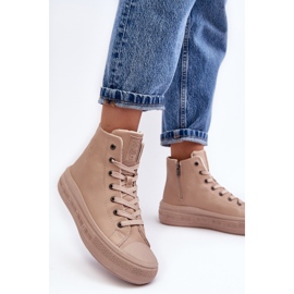 Zapatillas De Mujer Con Cremallera Aislante Beige Big Star MM274022 6