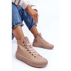 Zapatillas De Mujer Con Cremallera Aislante Beige Big Star MM274022 1