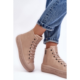 Zapatillas De Mujer Con Cremallera Aislante Beige Big Star MM274022 8