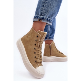 Zapatillas Mujer Aislante Cremallera Camel Big Star MM274026 beige 10