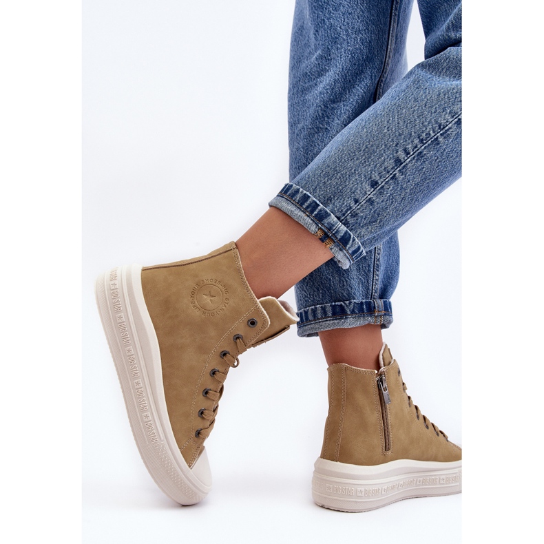 Zapatillas Mujer Aislante Cremallera Camel Big Star MM274026 beige 1