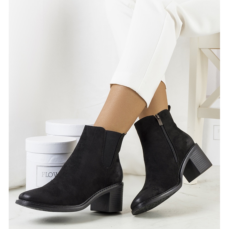 PA1 Botines negros Luiza de tacón 1