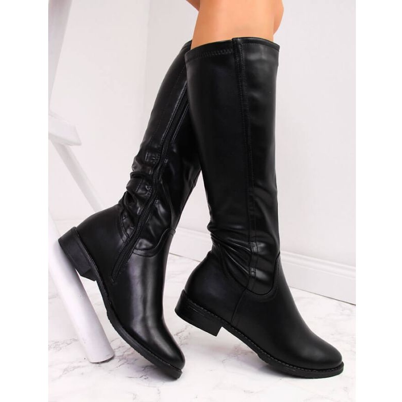 Jezzi W JEZ265 botas aislantes de tacón plano, negro 1