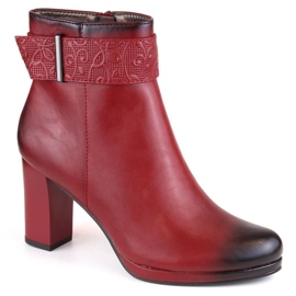 Botines aislantes y plataforma M.Daszyński W SAN26A, rojo 1