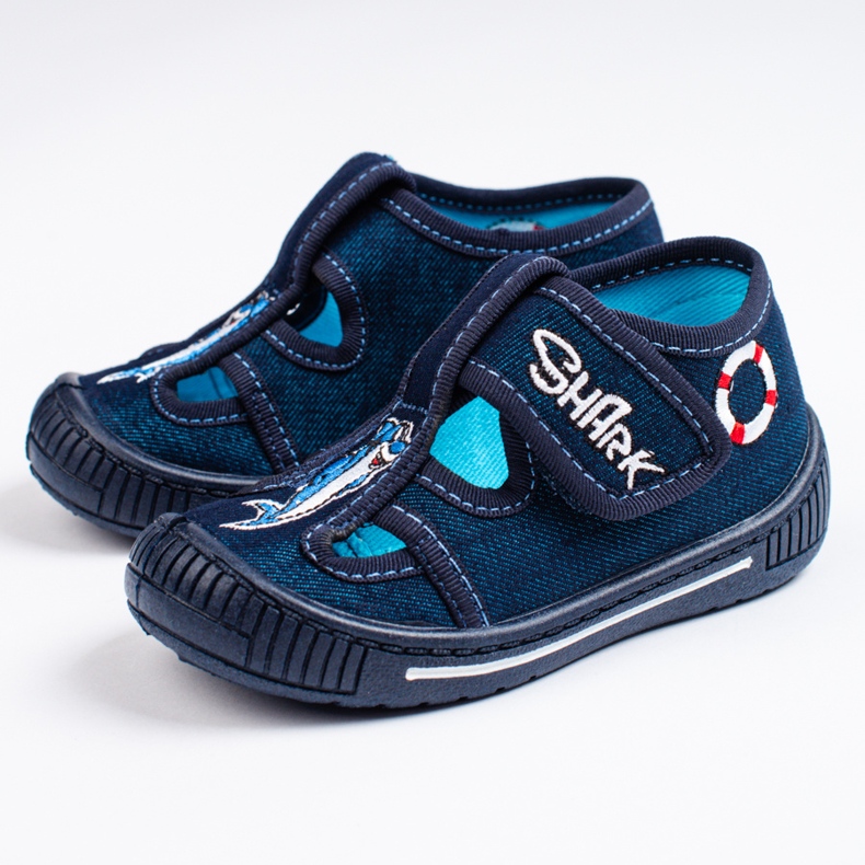 SHELOVET Pantuflas azul marino para niño para jardín de infantes 3F 1
