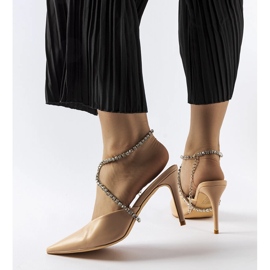 Sandalias Drain beige tacón stiletto 1