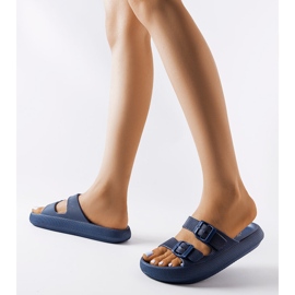 Chanclas de goma azul marino con hebillas de Padova 1