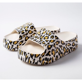 Bailarinas con plataforma de leopardo blancas de Galena blanco 2