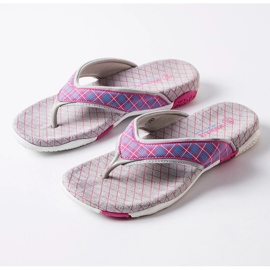 Chanclas de tela gris y rosa de Luigia 1