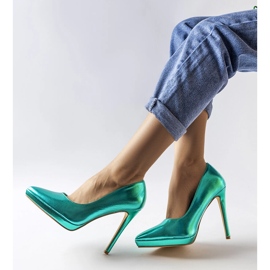 Tacones espejo verde kristin 1
