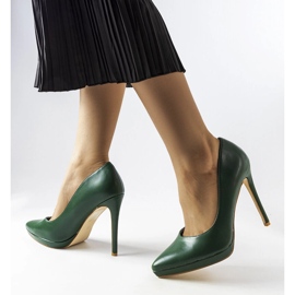 Tacones clásicos verde oscuro de Kristin 1