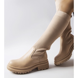 Botas beige con parte superior elástica de Montere 1