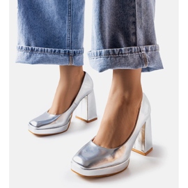 Zapatos de tacón plateados de Mailly plata 1 Zapatos de tacón plateados de Mailly plata 1