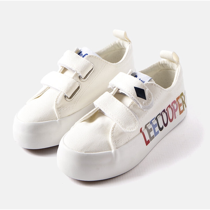 Zapatillas blancas con velcro para niños Lee Cooper blanco 1
