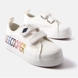 Zapatillas blancas con velcro para niños Lee Cooper blanco 2