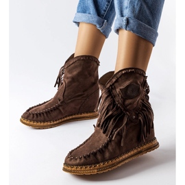 Inna Botas de cuña marrones de Giudice. marrón 1