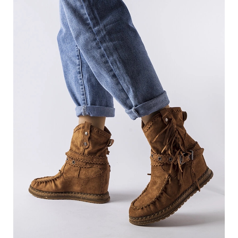 Inna Botas marrones con cuña de Teodata marrón 1